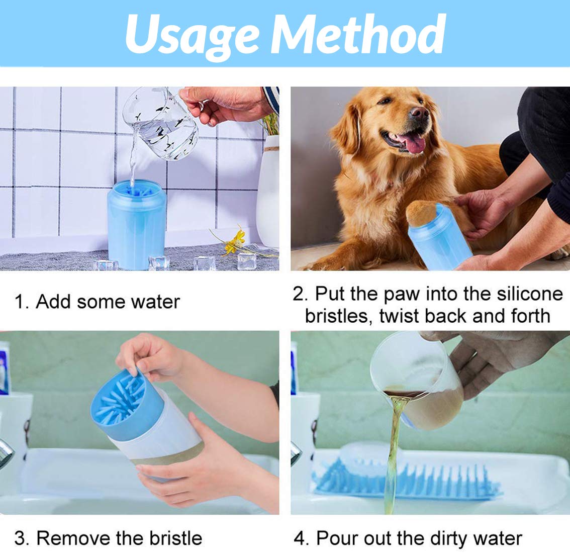 Portable Dog Paw Cleaner Cup – Clean Muddy Paws in Seconds