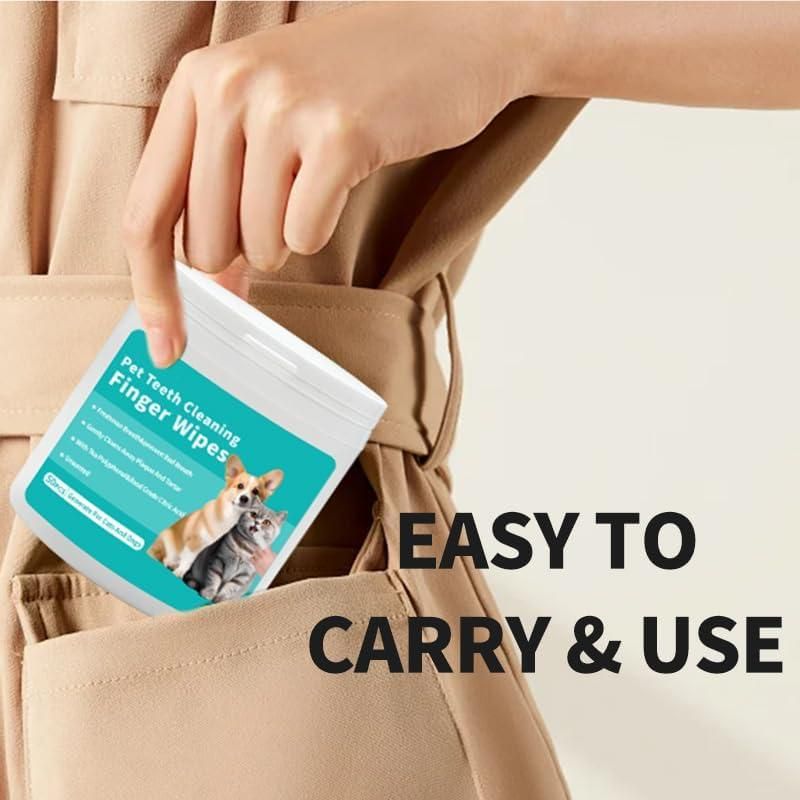 Premium Pet Dental Wipes – Clean Teeth & Fresh Breath Without Brushing