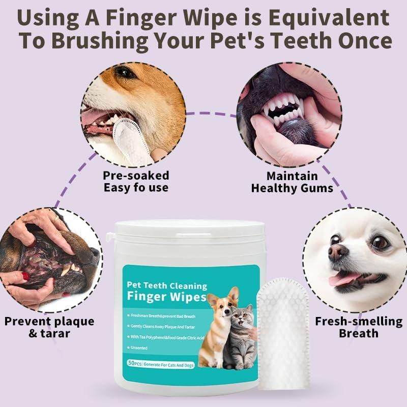 Premium Pet Dental Wipes – Clean Teeth & Fresh Breath Without Brushing