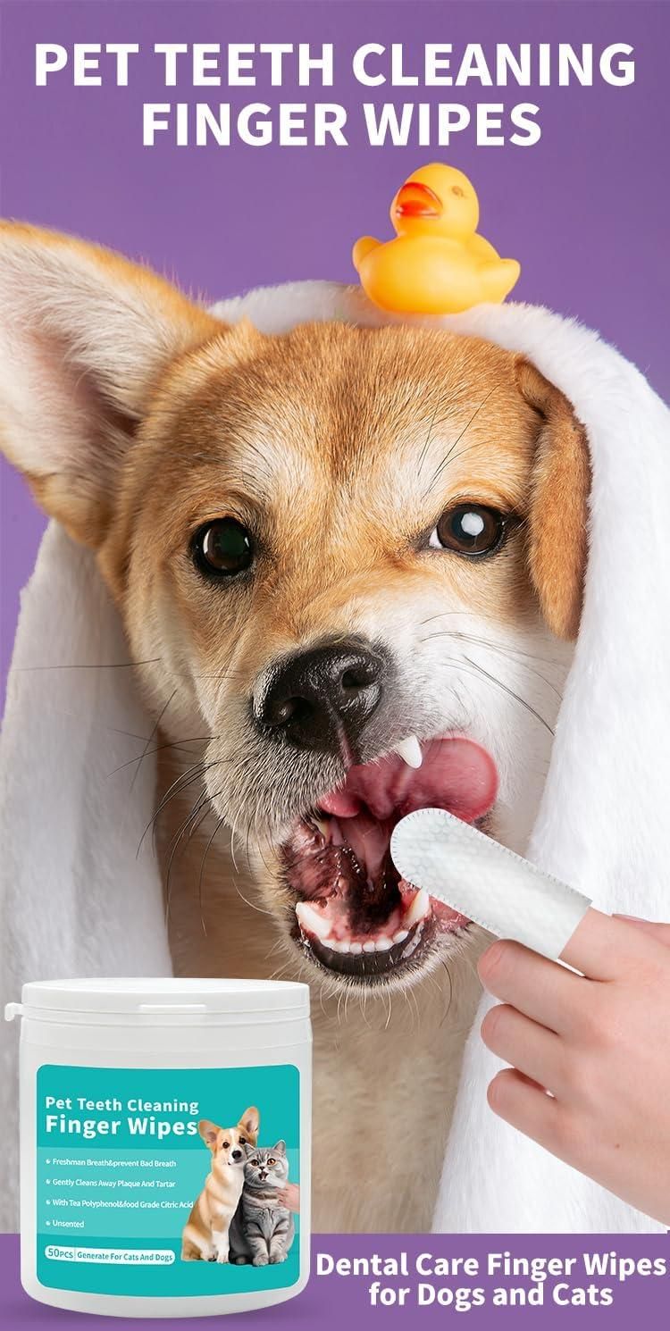 Premium Pet Dental Wipes – Clean Teeth & Fresh Breath Without Brushing