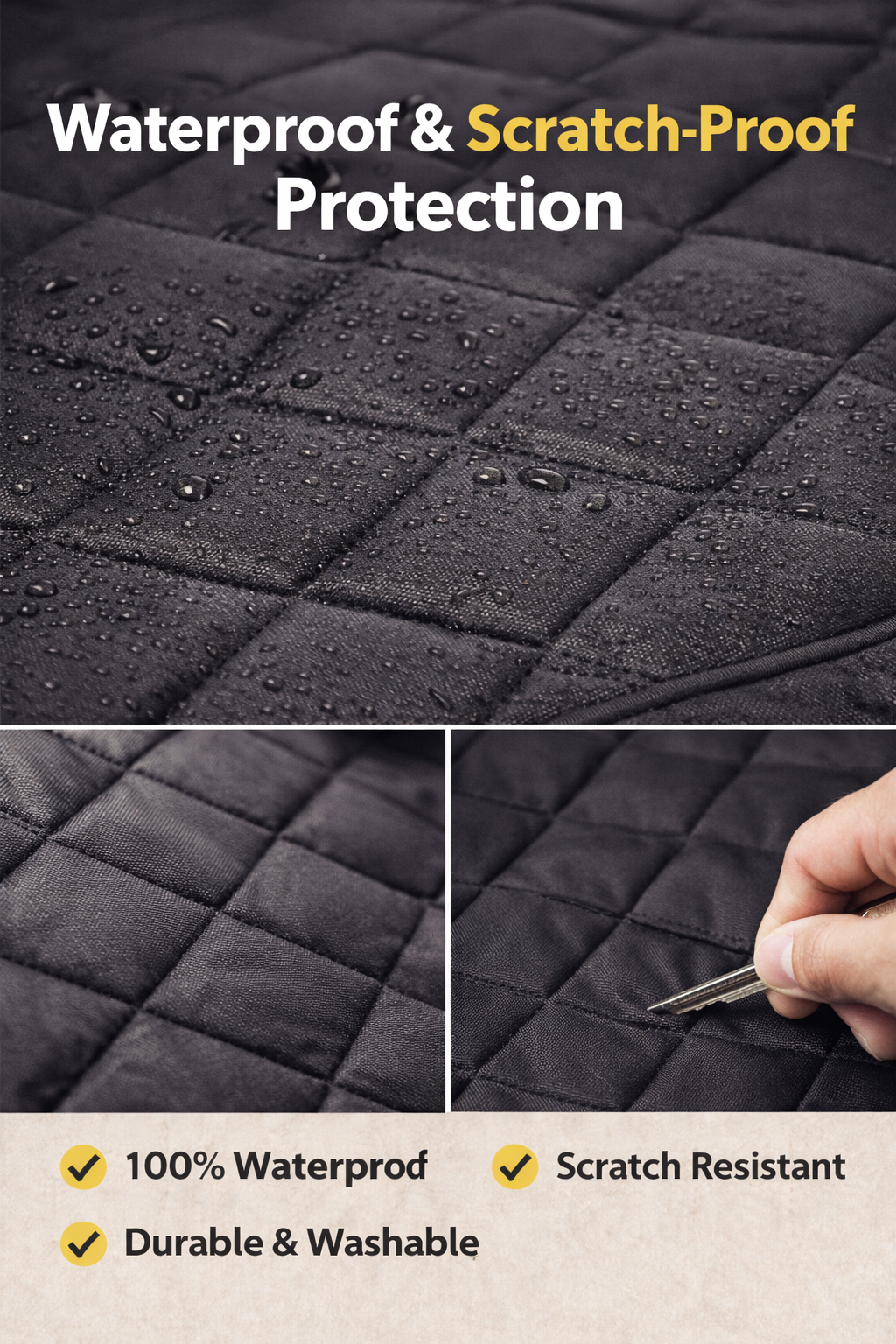 Waterproof Dog Car Seat Cover – Scratch-Proof Hammock (Universal Fit)