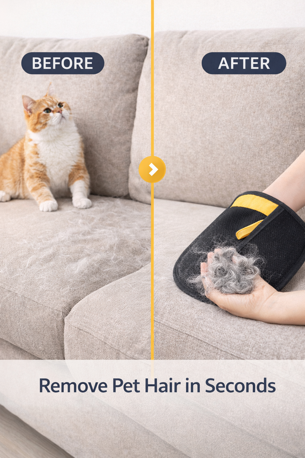 Pet Hair Removal Gloves (Pack of 2)