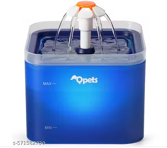 Ultra Quiet Automatic Cat & Dog Water Fountain 2L with LED Light & Filter – Fresh Flow Dispenser (Blue)