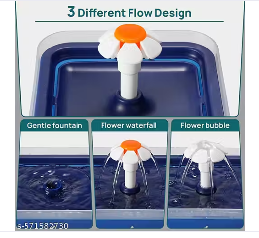 Ultra Quiet Automatic Cat & Dog Water Fountain 2L with LED Light & Filter – Fresh Flow Dispenser (Blue)